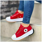 Women's Platform Canvas Sneakers Orthopedic Lace-Up Casual Everyday Streetwear Walking Comfort Trendy – Heidi Multicolor - Lolly 