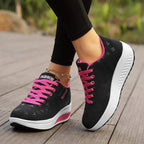 Women's Platform Sneakers Lace-Up Casual Walking Shoes Fashion Printed - Lolly 