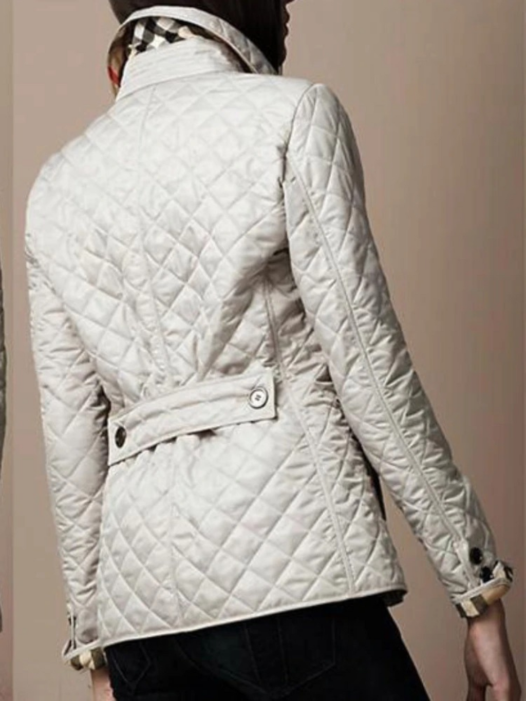 Women's Quilted Jacket Snap Button Turned-Down Collar Lightweight Fall Winter Outerwear - Lolly 