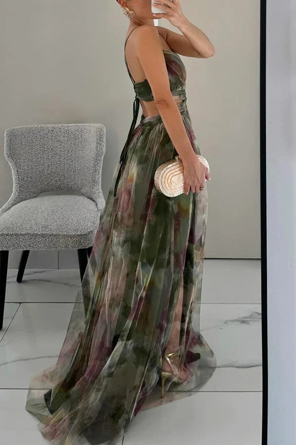Women's Romantic Sleeveless Formal Dress – Softly Draped Fluid Elegant Party Dress & Wedding Guest Gown - Lolly 
