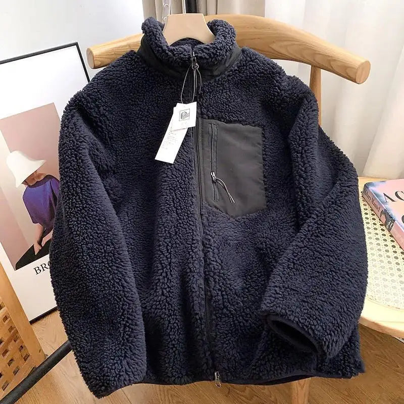 Women's Sherpa Fleece Jacket Zip-Up Oversized Winter Casual Warm Coat - Lolly 