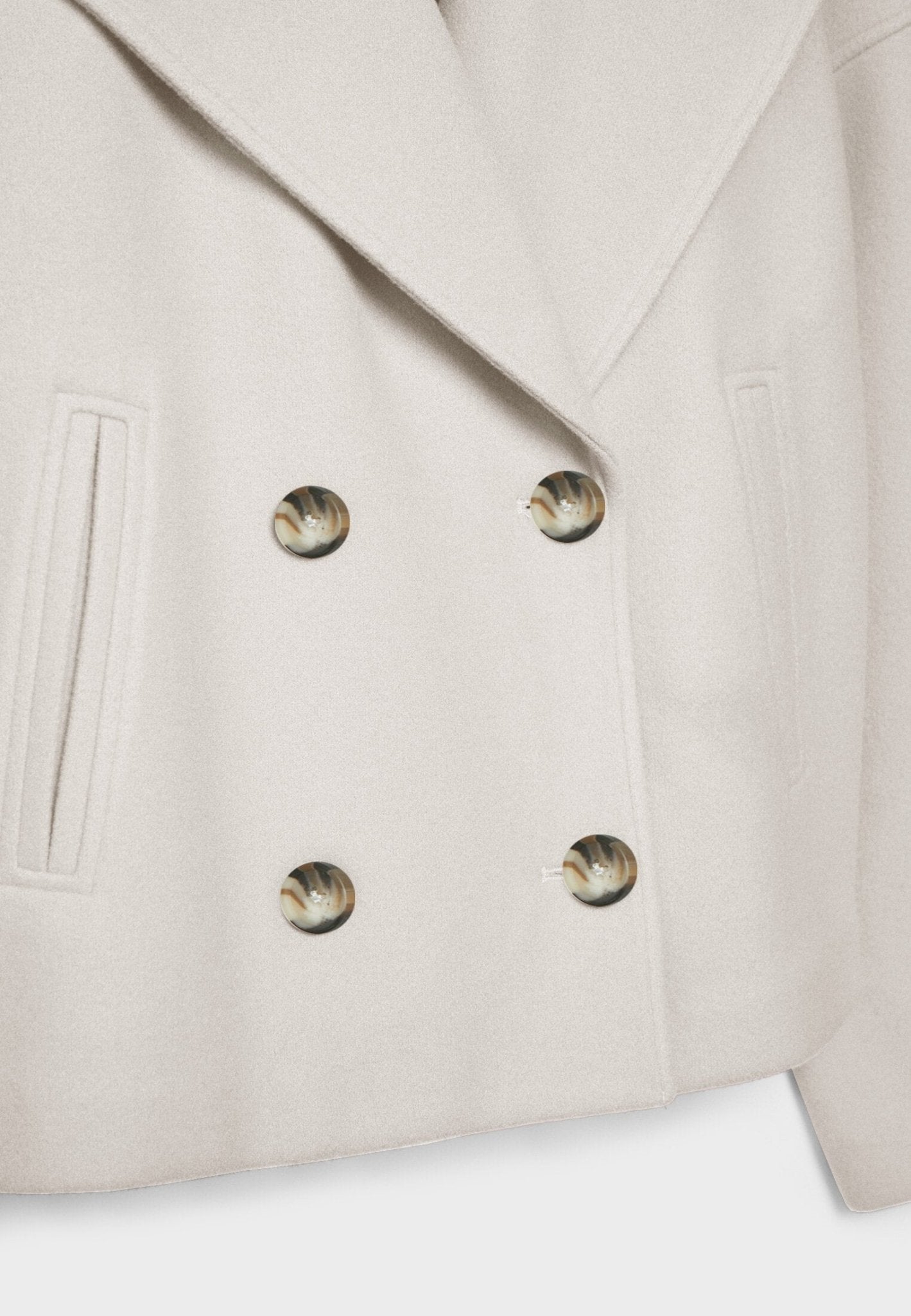 Women's Short Double-Breasted Jacket Lapel Collar Button Placket Casual Chic Cropped Coat – Heidi - Lolly 