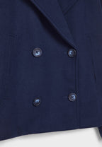 Women's Short Double-Breasted Jacket Lapel Collar Button Placket Casual Chic Cropped Coat – Heidi - Lolly 