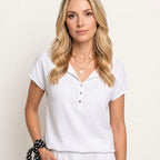 Women's Silk Look V-Neck Short Sleeve Satin Blouse Casual Formal Everyday Work Office Elegant Dressy Top – Champagne Sage Green - Lolly 