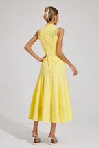 Women's Sleeveless Lace Midi Dress Wedding Guest Summer Formal Elegant Structured Daytime – Olivia - Lolly 