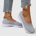 Women's Slip-On Knit Flats Lightweight Casual Walking Shoes Breathable Comfort - Lolly 