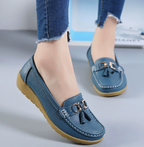 Women's Slip-On Loafers Tassel Detail Comfort Flats Casual Walking Shoes - Lolly 