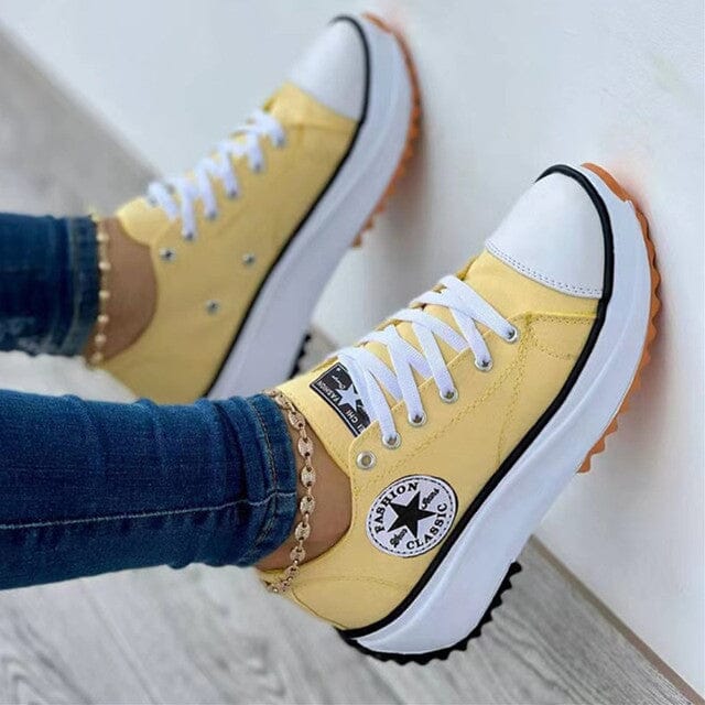 Women's Sneakers – Low-Top Platform Lace-Up - Lolly 