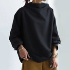 Women's Sophisticated High Neck Top Relaxed Silhouette Long Sleeve Casual Elegant – Renli - Lolly 