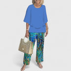 Women's Sophisticated Two-Piece Set Relaxed Blouse Wide-Leg Pants Casual Elegant Everyday – Martha - Lolly 