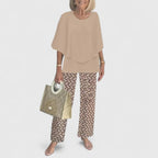 Women's Sophisticated Two-Piece Set Relaxed Blouse Wide-Leg Pants Casual Elegant Everyday – Martha - Lolly 