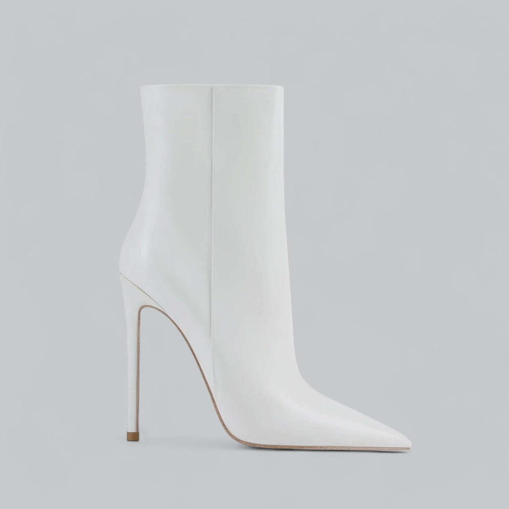 Women's Stiletto Heel Ankle Boots Pointed Toe Side Zip Mid-Calf Evening Party - Lolly 
