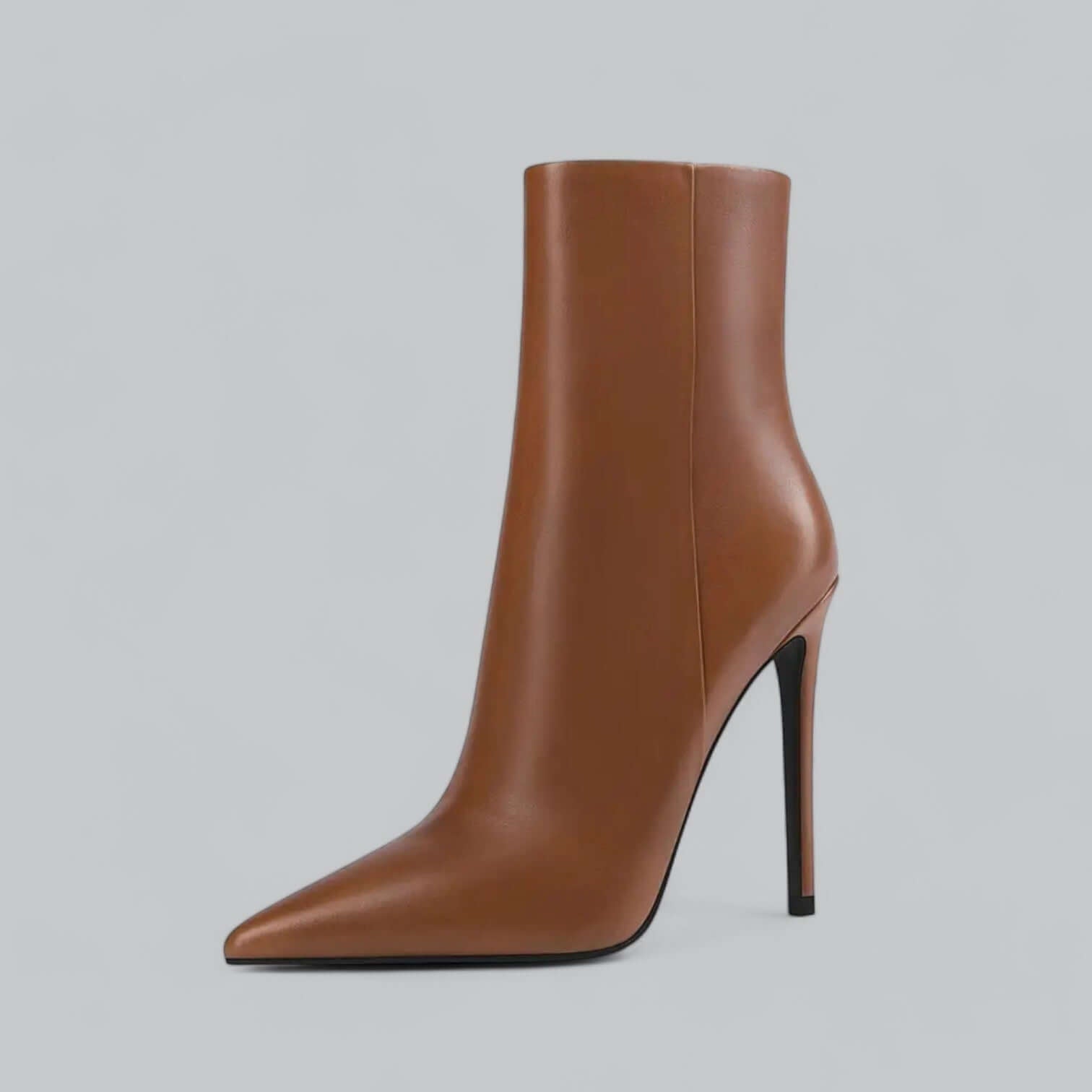 Women's Stiletto Heel Ankle Boots Pointed Toe Side Zip Mid-Calf Evening Party - Lolly 