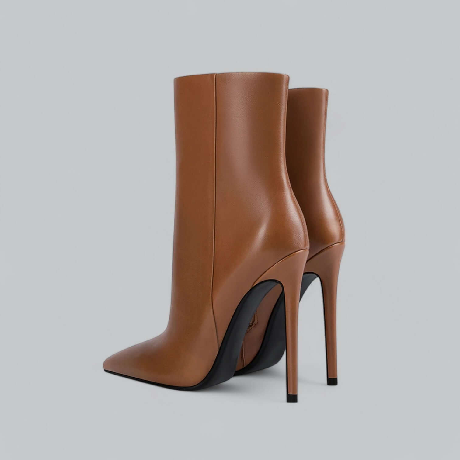 Women's Stiletto Heel Ankle Boots Pointed Toe Side Zip Mid-Calf Evening Party - Lolly 