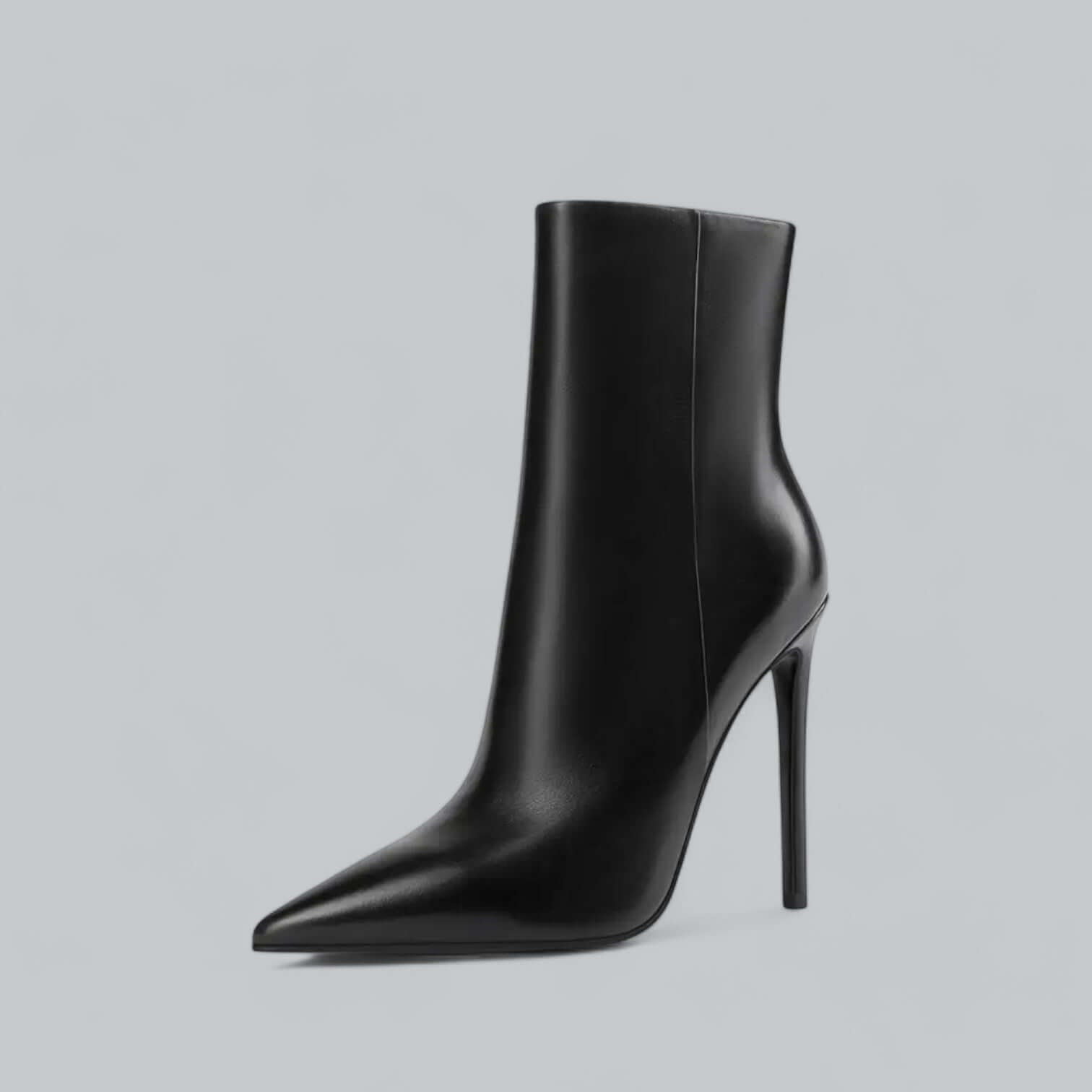 Women's Stiletto Heel Ankle Boots Pointed Toe Side Zip Mid-Calf Evening Party - Lolly 
