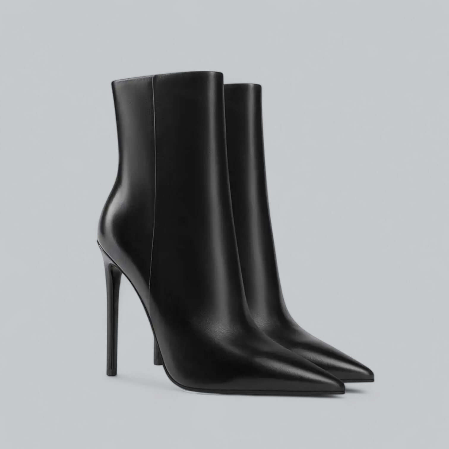 Women's Stiletto Heel Ankle Boots Pointed Toe Side Zip Mid-Calf Evening Party - Lolly 