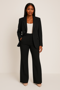 Women's Tailored Two-Piece Blazer Pants Suit Set Formal Work Office Business Casual Wedding Guest Elegant – Classique - Lolly 