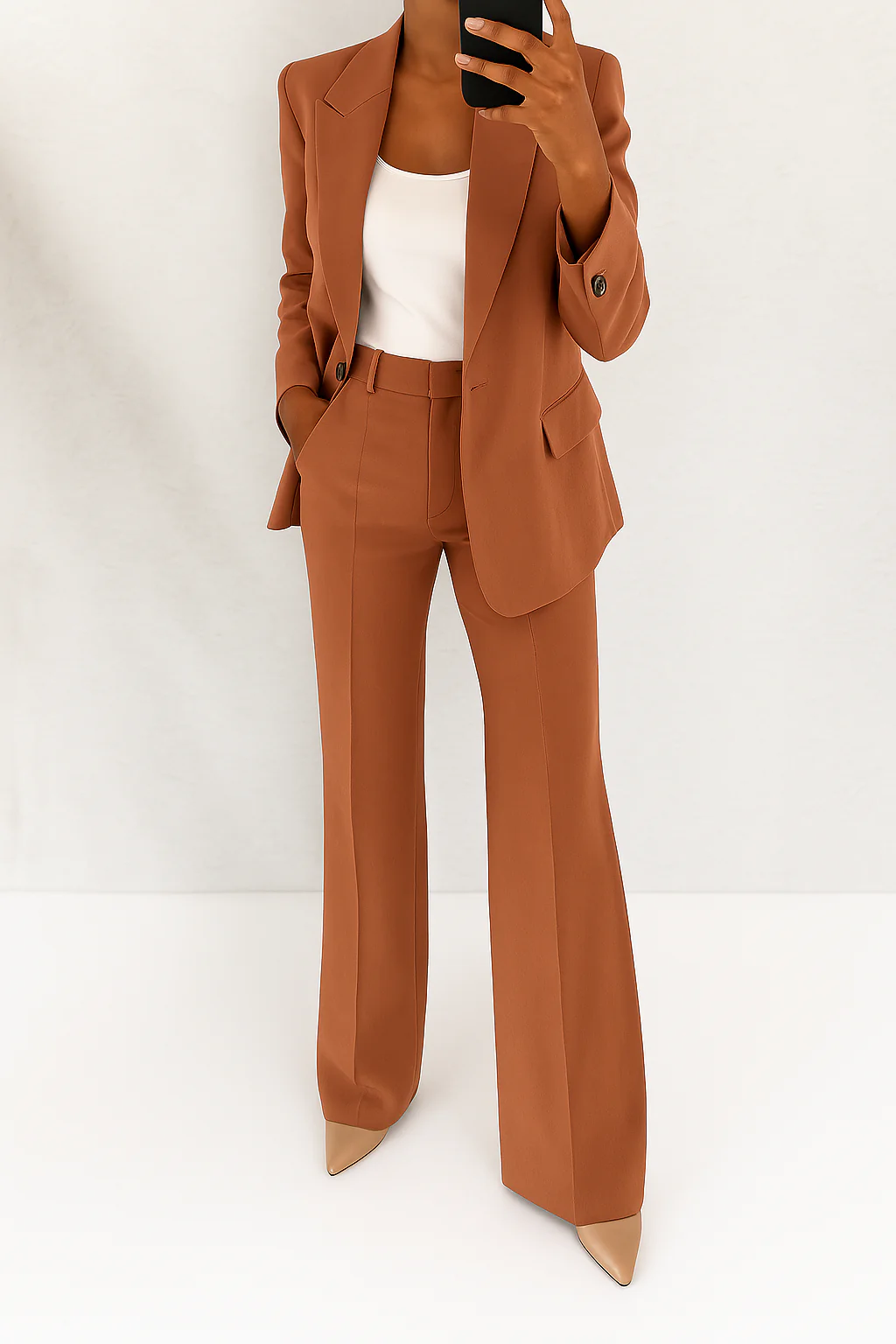 Women's Two-Piece Suit Tailored Blazer Wide-Leg Pants Elegant Relaxed Fit Casual Formal – Julie - Lolly 