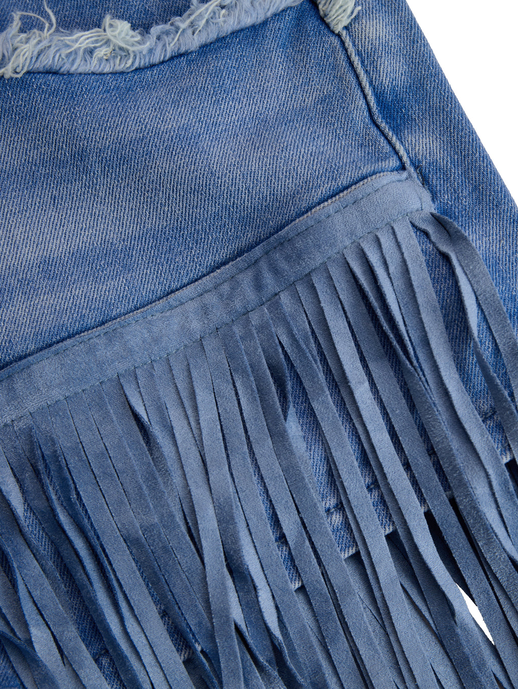 Women's Vintage Washed Denim Fringe Tassel Mini Short Skirt Raw Edge High Waist Slim Fit Casual Summer - Lolly 