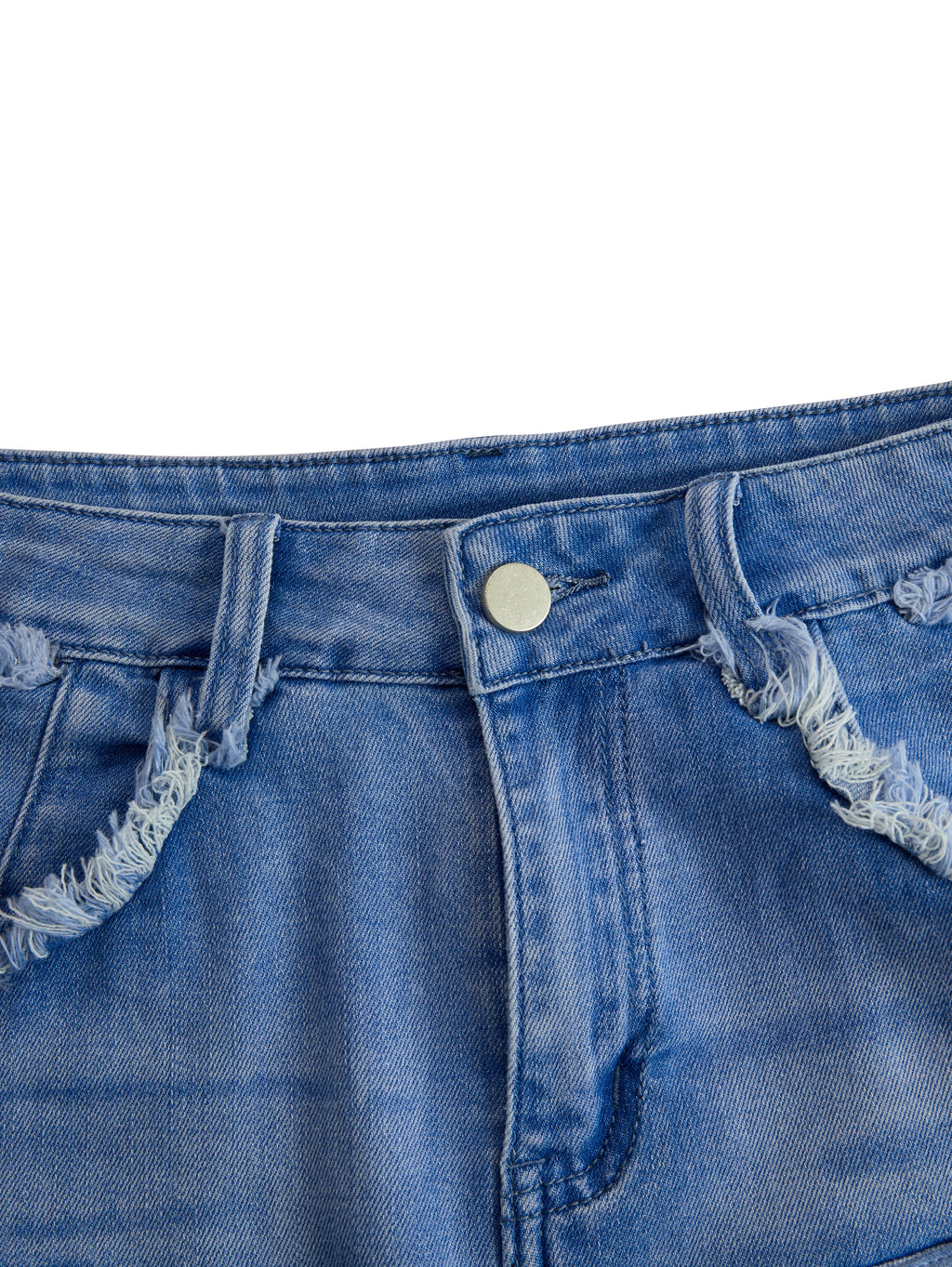Women's Vintage Washed Denim Fringe Tassel Mini Short Skirt Raw Edge High Waist Slim Fit Casual Summer - Lolly 