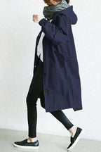 Women's Waterproof Rain Jacket Hooded Lightweight Trench Coat Casual Outdoor - Lolly 