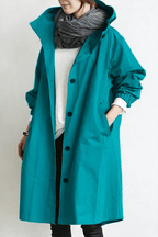 Women's Waterproof Rain Jacket Hooded Lightweight Trench Coat Casual Outdoor - Lolly 