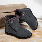 Women's Waterproof Snow Boots Faux Fur Lined Side Zipper Ankle Winter Cold Weather - Lolly 