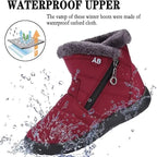 Women's Waterproof Snow Boots Faux Fur Lined Side Zipper Ankle Winter Cold Weather - Lolly 