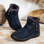 Women's Waterproof Snow Boots Faux Fur Lined Side Zipper Ankle Winter Cold Weather - Lolly 