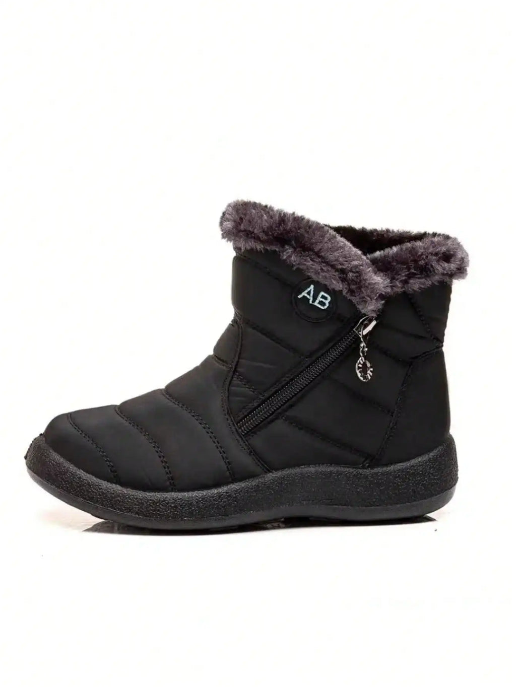 Women's Waterproof Snow Boots Faux Fur Lined Side Zipper Ankle Winter Cold Weather - Lolly 