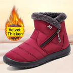 Women's Waterproof Snow Boots Faux Fur Lined Side Zipper Ankle Winter Cold Weather - Lolly 