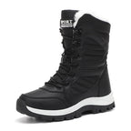 Women's Waterproof Snow Boots Lace-Up Mid-Calf Winter Hiking Insulated Faux Fur - Lolly 