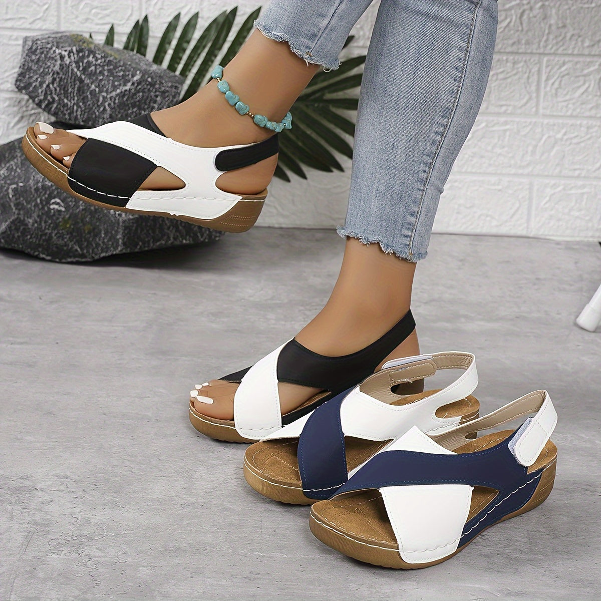 Women's Wedge Sandals Slip-On Platform Summer Casual Beach Vacation - Lolly 