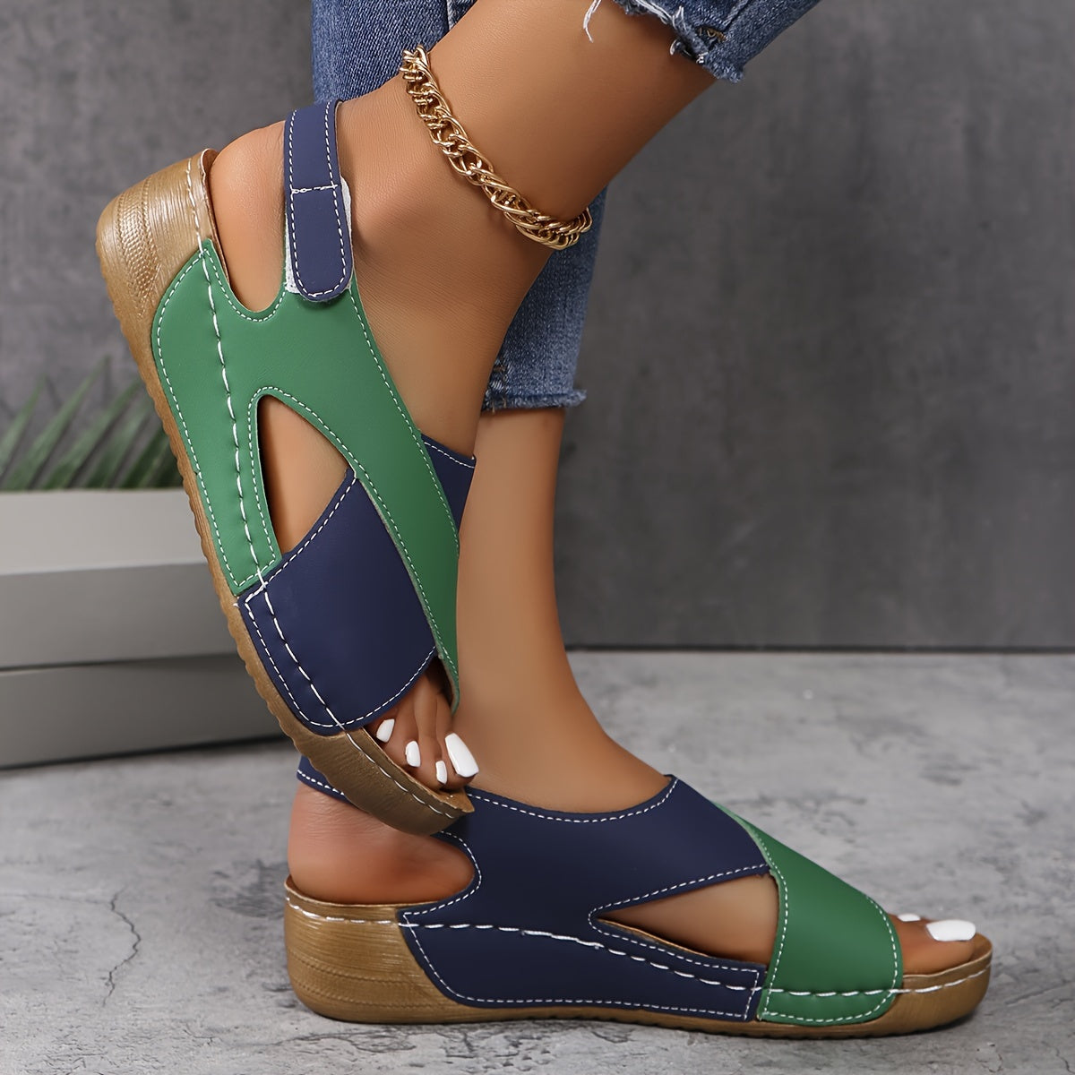 Women's Wedge Sandals Slip-On Platform Summer Casual Beach Vacation - Lolly 