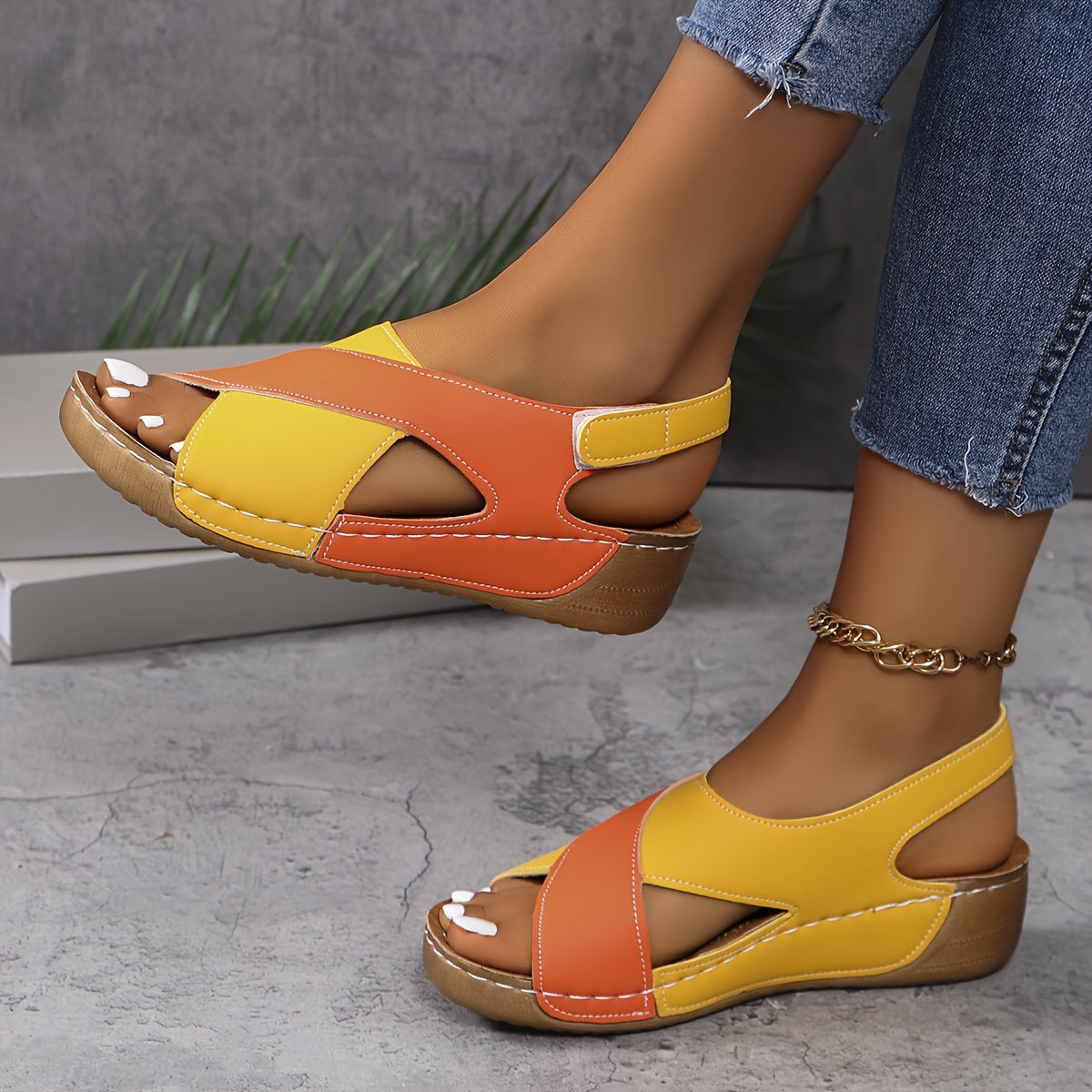 Women's Wedge Sandals Slip-On Platform Summer Casual Beach Vacation - Lolly 