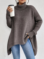 Women's Winter Cashmere Turtleneck Sweater Oversized Relaxed Fit Soft Warm Casual Elegant – Ella - Lolly 